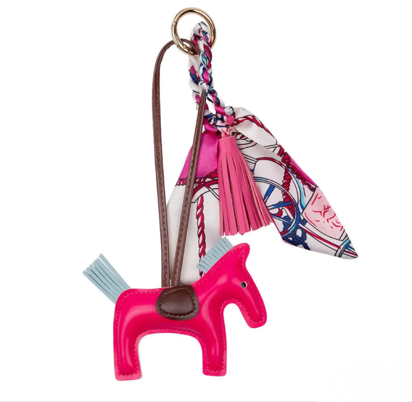 Deluxe Equestrian Key Ring - Hot Pink